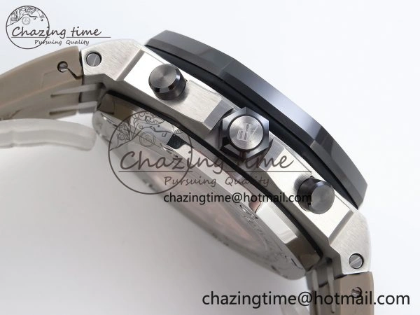 Royal Oak Offshore 42mm SS APF 1:1 Best Edition Brown Dial Ceramic Bezel on Gray Rubber Strap A3126