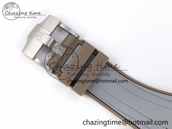 Royal Oak Offshore 42mm SS APF 1:1 Best Edition Brown Dial Ceramic Bezel on Gray Rubber Strap A3126
