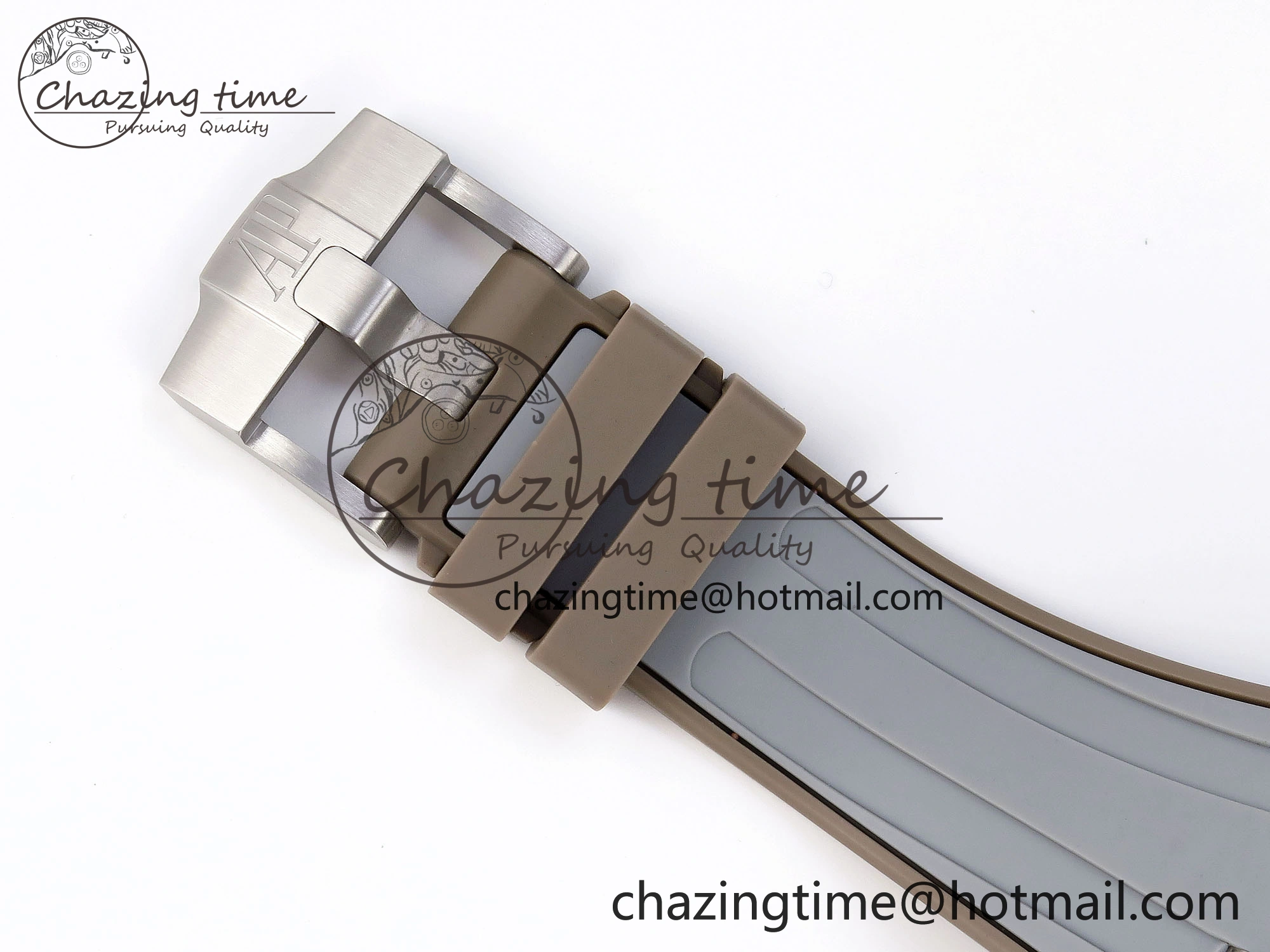 Royal Oak Offshore 42mm SS APF 1:1 Best Edition Brown Dial Ceramic Bezel on Gray Rubber Strap A3126