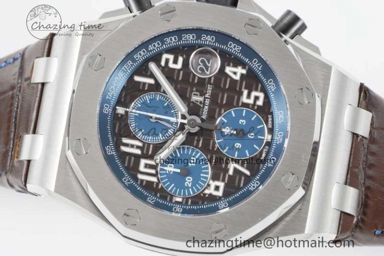 Royal Oak Offshore 42mm SS APF 1:1 Best Edition Brown Dial on Brown Leather Strap A3126