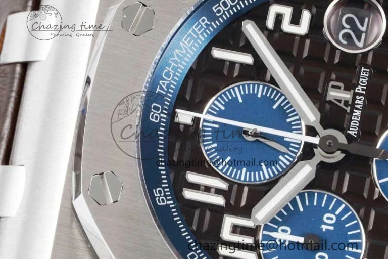 Royal Oak Offshore 42mm SS APF 1:1 Best Edition Brown Dial on Brown Leather Strap A3126