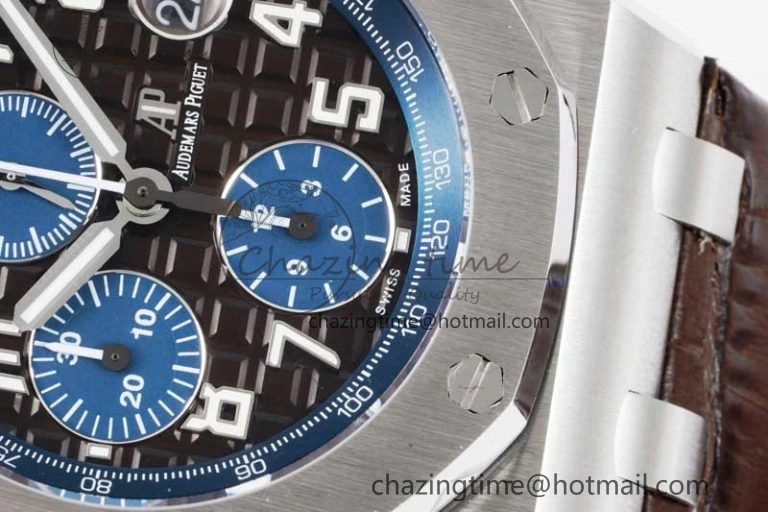 Royal Oak Offshore 42mm SS APF 1:1 Best Edition Brown Dial on Brown Leather Strap A3126