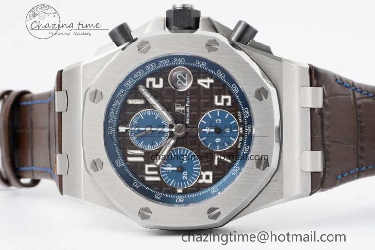 Royal Oak Offshore 42mm SS APF 1:1 Best Edition Brown Dial on Brown Leather Strap A3126