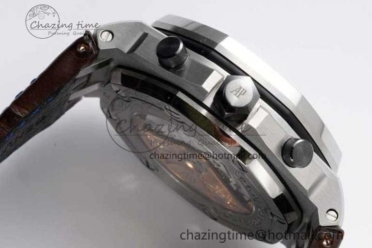 Royal Oak Offshore 42mm SS APF 1:1 Best Edition Brown Dial on Brown Leather Strap A3126