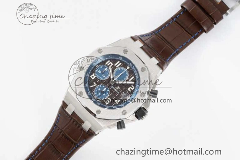 Royal Oak Offshore 42mm SS APF 1:1 Best Edition Brown Dial on Brown Leather Strap A3126