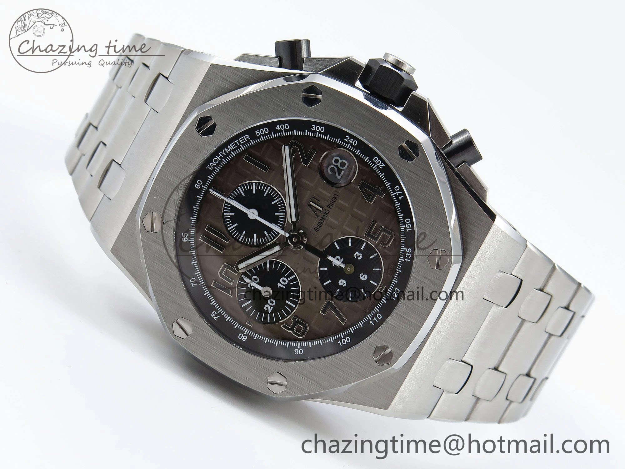 Royal Oak Offshore 42mm SS APF 1:1 Best Edition Brown Dial on SS Bracelet A3126