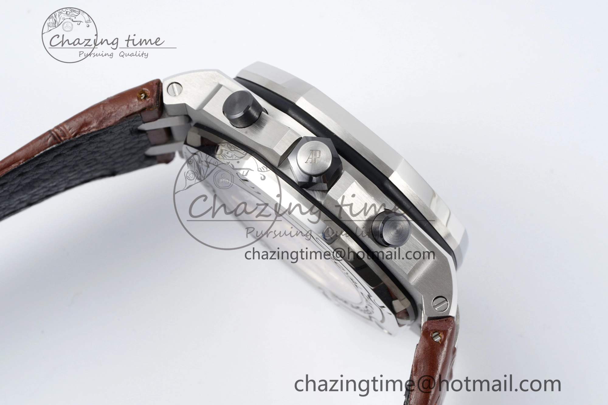 Royal Oak Offshore 42mm SS APF 1:1 Best Edition Cream Dial on Brown Leather Strap A3126