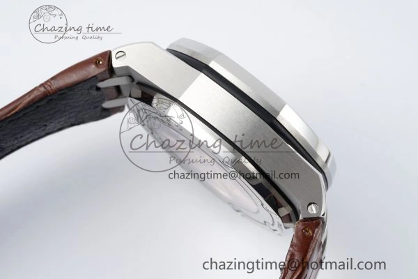 Royal Oak Offshore 42mm SS APF 1:1 Best Edition Cream Dial on Brown Leather Strap A3126