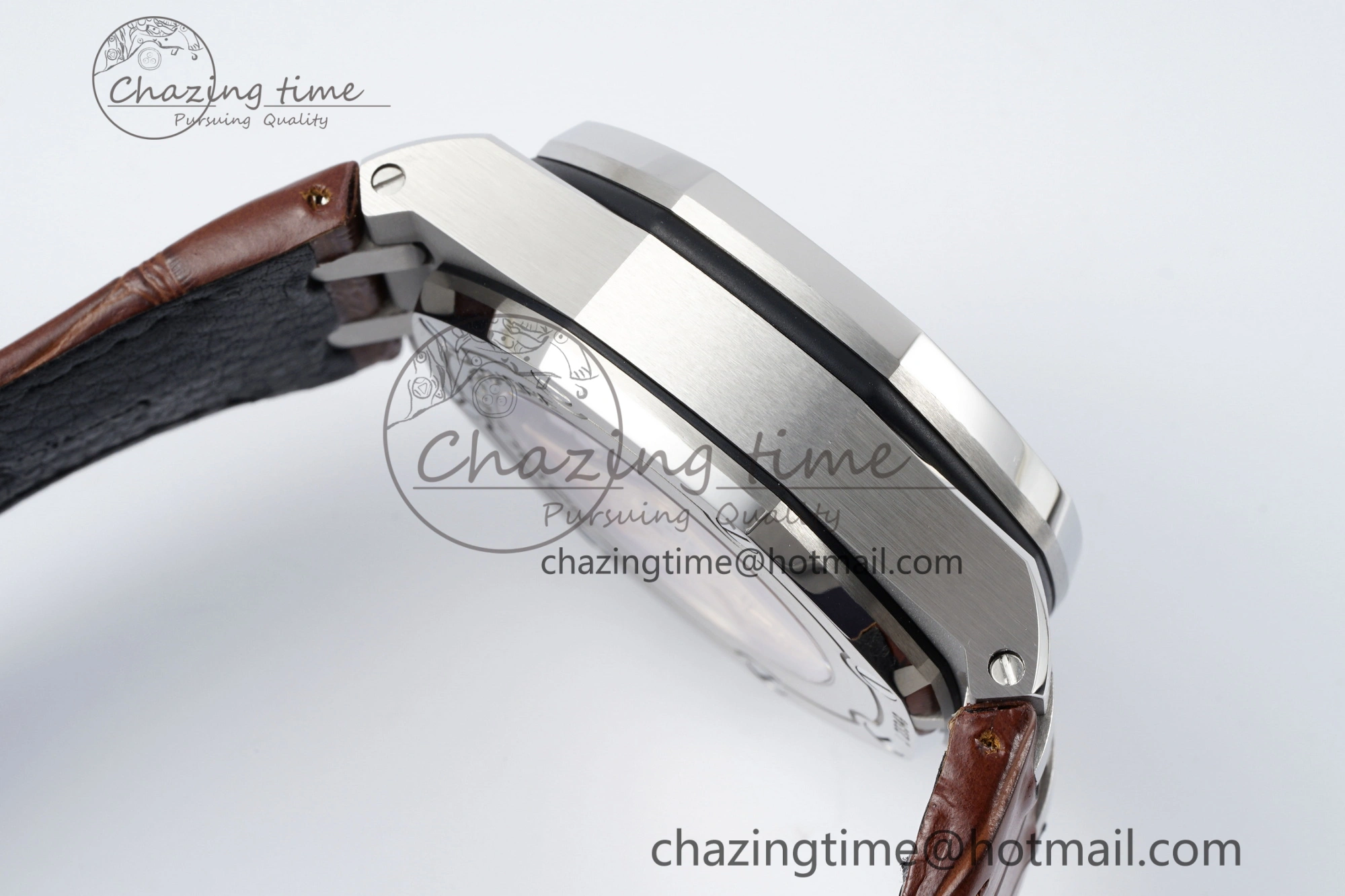 Royal Oak Offshore 42mm SS APF 1:1 Best Edition Cream Dial on Brown Leather Strap A3126