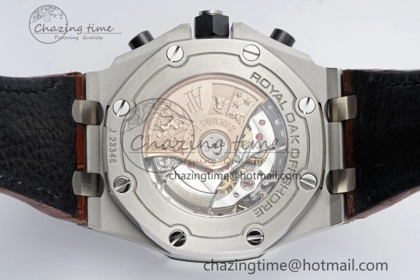 Royal Oak Offshore 42mm SS APF 1:1 Best Edition Cream Dial on Brown Leather Strap A3126