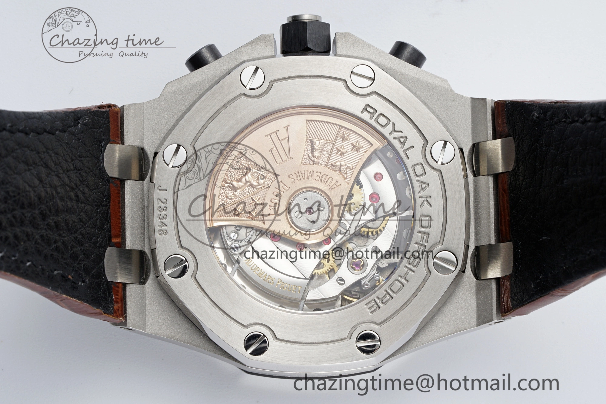 Royal Oak Offshore 42mm SS APF 1:1 Best Edition Cream Dial on Brown Leather Strap A3126