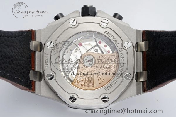 Royal Oak Offshore 42mm SS APF 1:1 Best Edition Cream Dial on Brown Leather Strap A3126