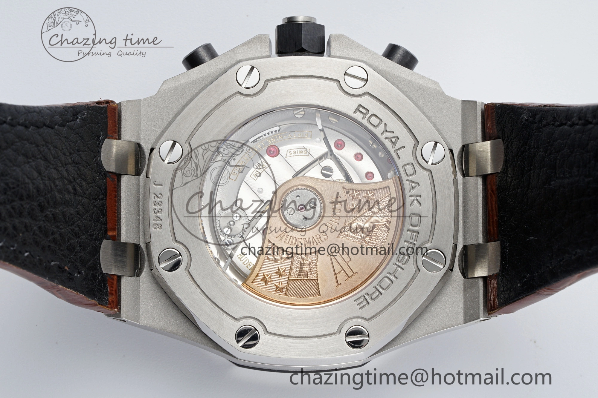 Royal Oak Offshore 42mm SS APF 1:1 Best Edition Cream Dial on Brown Leather Strap A3126
