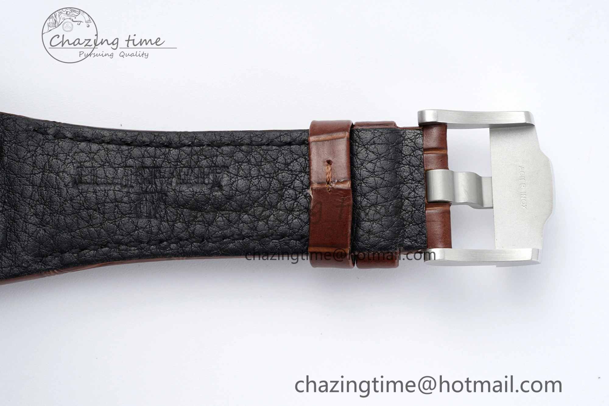 Royal Oak Offshore 42mm SS APF 1:1 Best Edition Cream Dial on Brown Leather Strap A3126