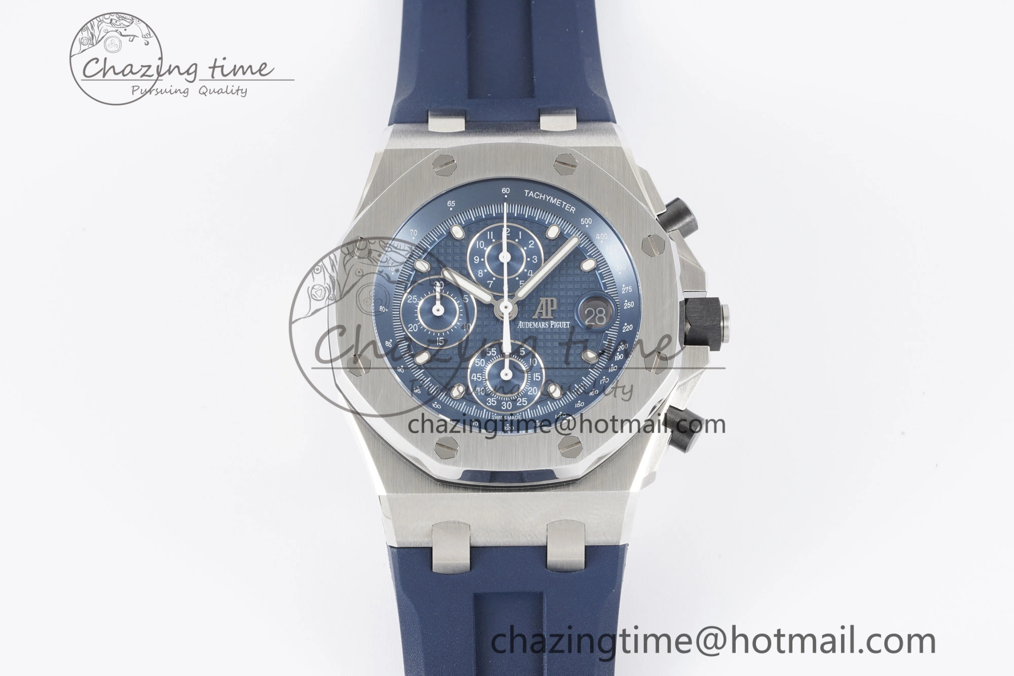 Royal Oak Offshore 42mm SS APF 1:1 Best Edition Deep Blue Dial on Deep Blue Rubber Strap A4404