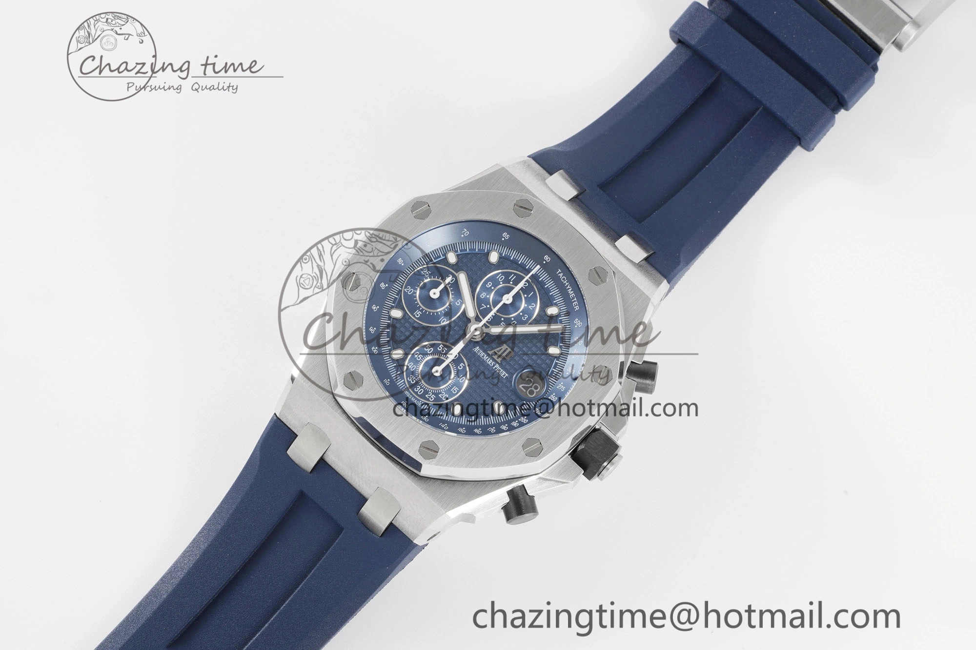 Royal Oak Offshore 42mm SS APF 1:1 Best Edition Deep Blue Dial on Deep Blue Rubber Strap A4404