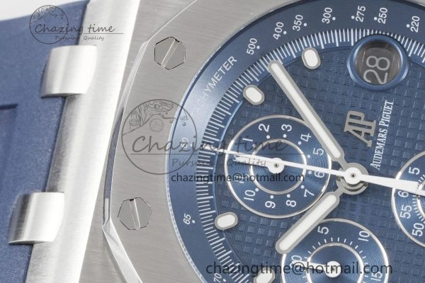 Royal Oak Offshore 42mm SS APF 1:1 Best Edition Deep Blue Dial on Deep Blue Rubber Strap A4404