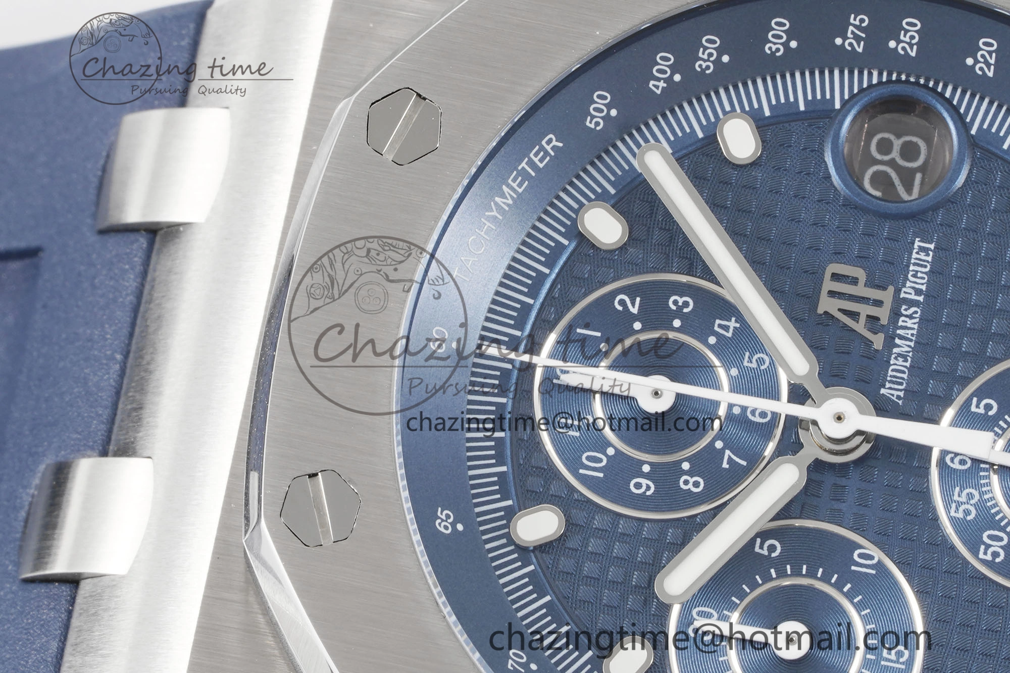 Royal Oak Offshore 42mm SS APF 1:1 Best Edition Deep Blue Dial on Deep Blue Rubber Strap A4404