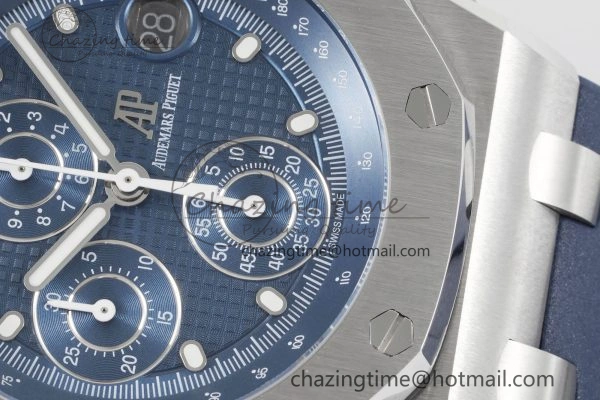 Royal Oak Offshore 42mm SS APF 1:1 Best Edition Deep Blue Dial on Deep Blue Rubber Strap A4404