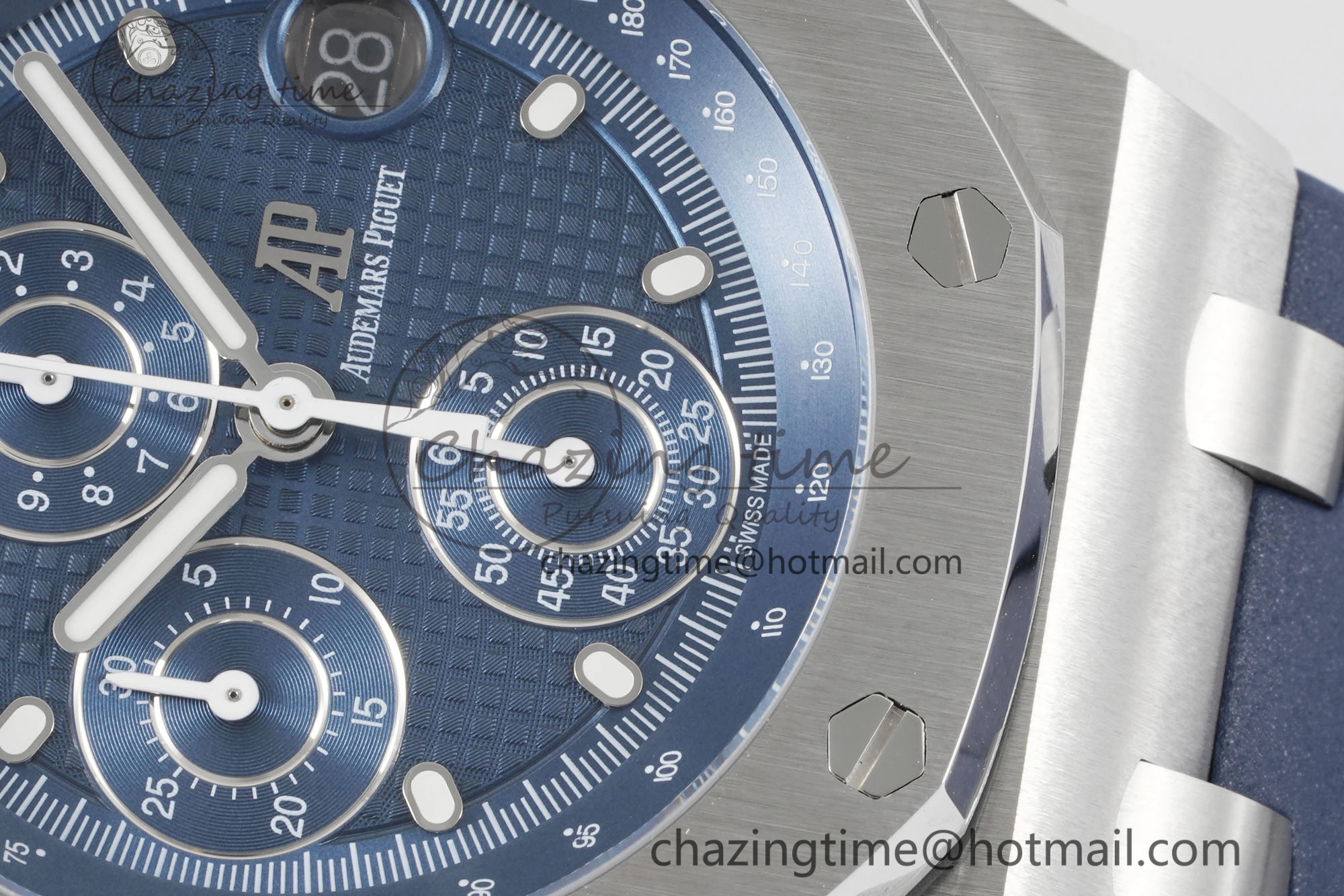 Royal Oak Offshore 42mm SS APF 1:1 Best Edition Deep Blue Dial on Deep Blue Rubber Strap A4404
