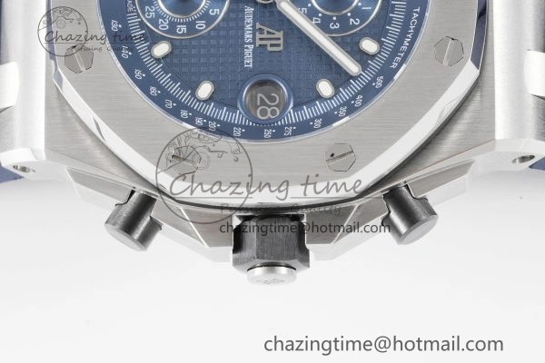 Royal Oak Offshore 42mm SS APF 1:1 Best Edition Deep Blue Dial on Deep Blue Rubber Strap A4404