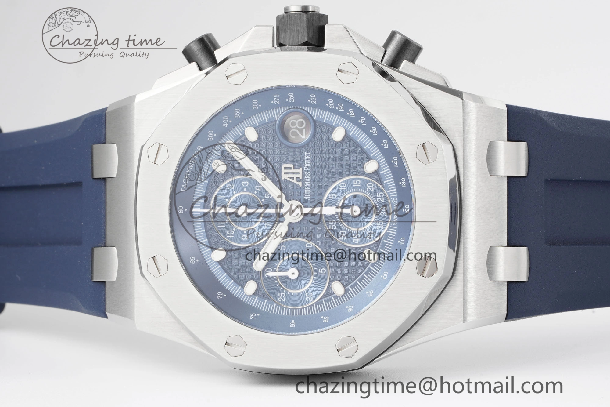 Royal Oak Offshore 42mm SS APF 1:1 Best Edition Deep Blue Dial on Deep Blue Rubber Strap A4404