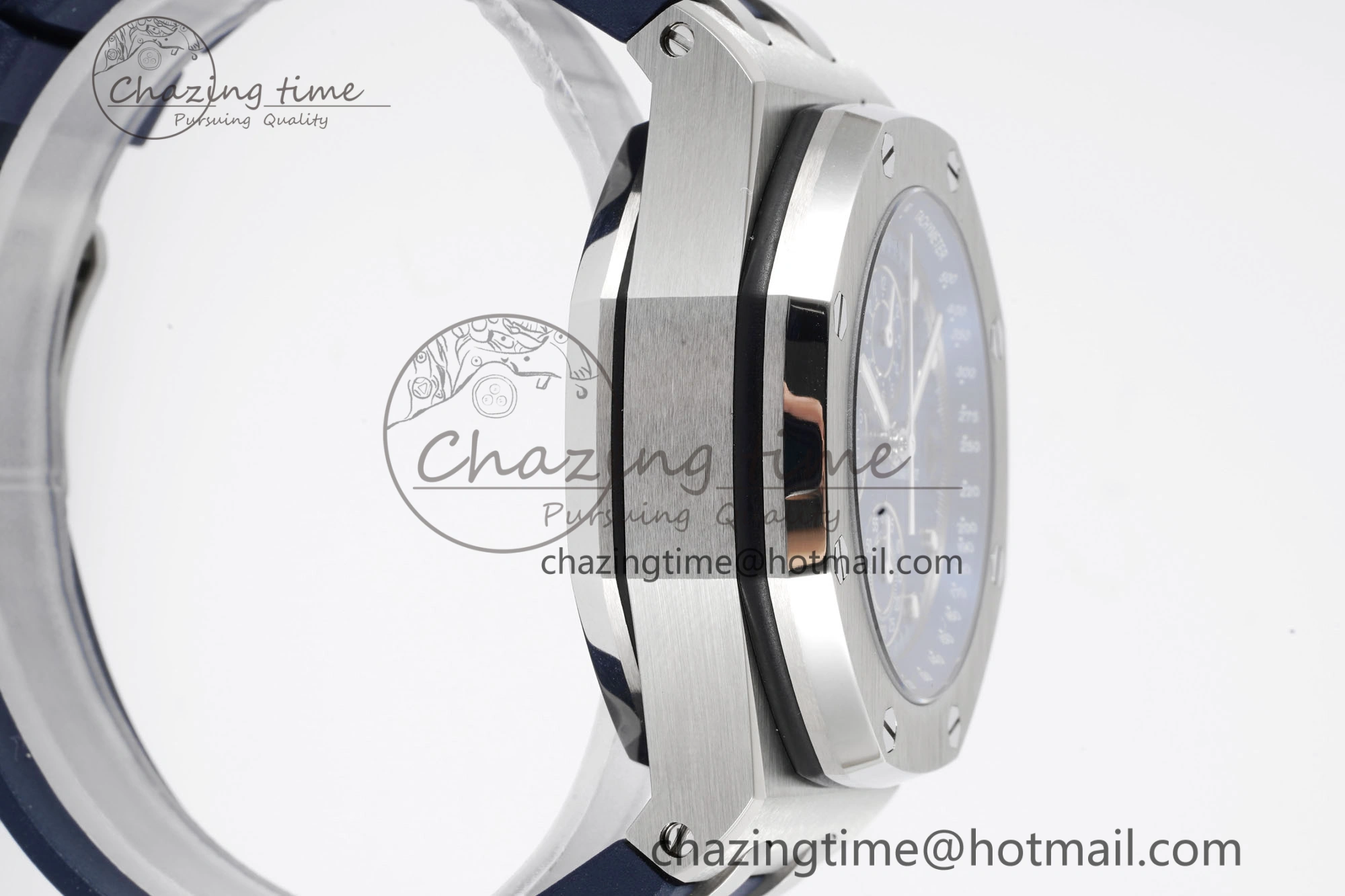 Royal Oak Offshore 42mm SS APF 1:1 Best Edition Deep Blue Dial on Deep Blue Rubber Strap A4404