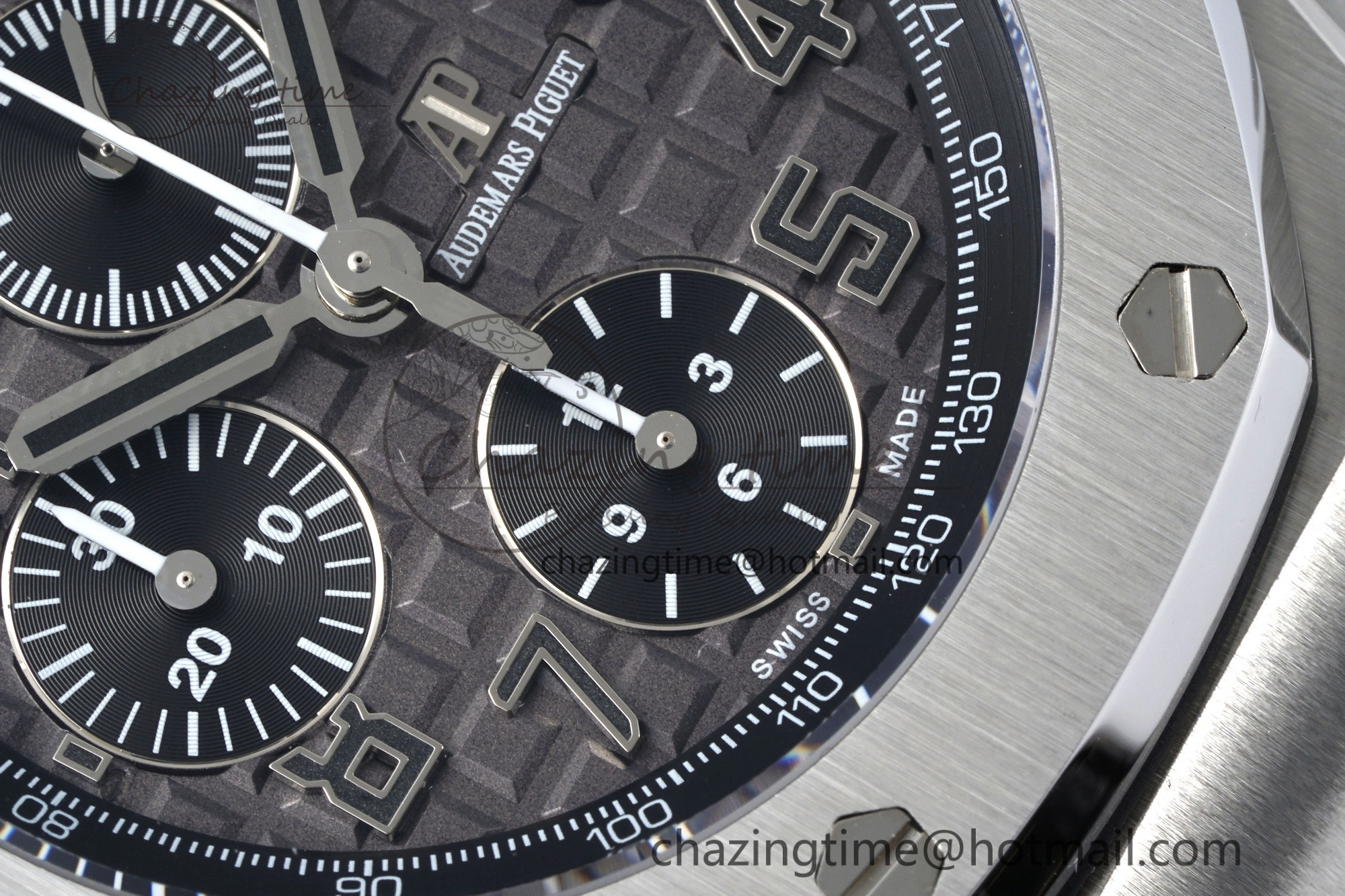Royal Oak Offshore 42mm SS APF 1:1 Best Edition Gray Dial on Black Leather Strap A3126