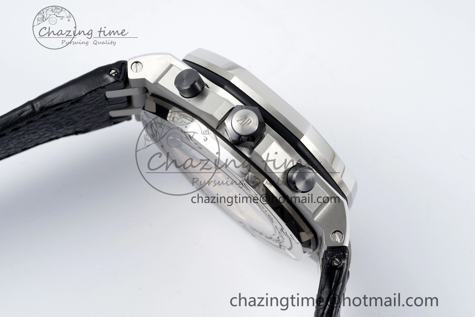 Royal Oak Offshore 42mm SS APF 1:1 Best Edition Gray Dial on Black Leather Strap A3126