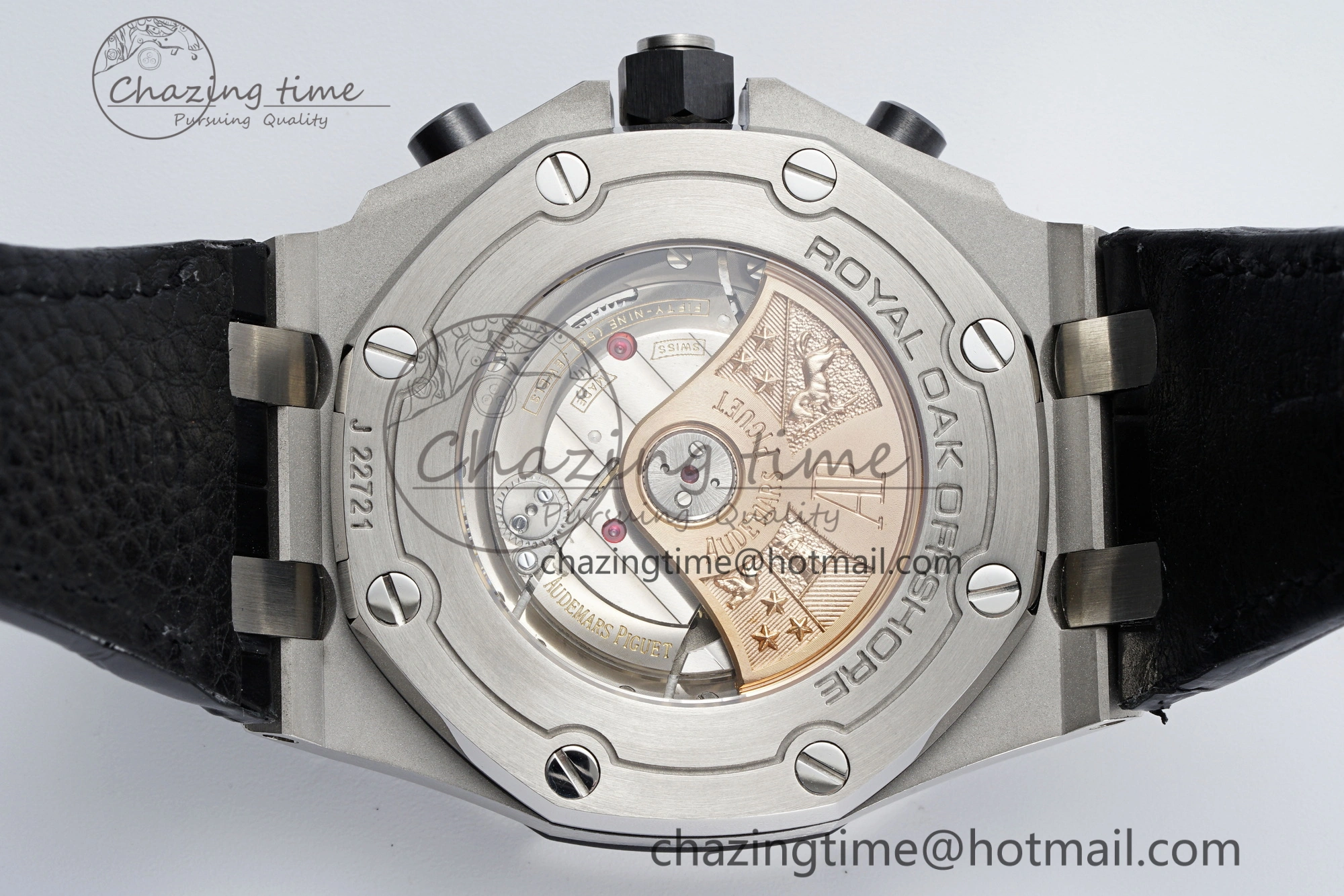 Royal Oak Offshore 42mm SS APF 1:1 Best Edition Gray Dial on Black Leather Strap A3126