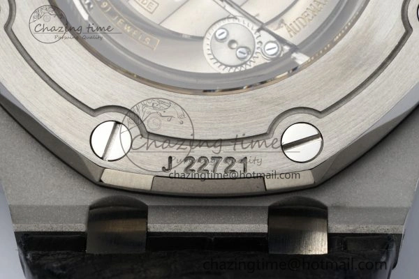 Royal Oak Offshore 42mm SS APF 1:1 Best Edition Gray Dial on Black Leather Strap A3126