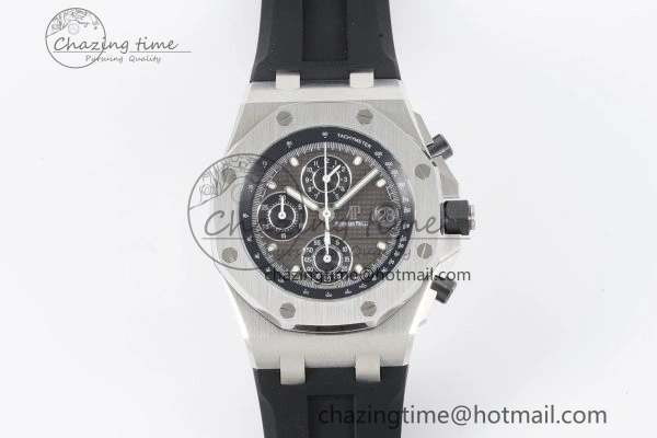 Royal Oak Offshore 42mm SS APF 1:1 Best Edition Gray Dial on Black Rubber Strap A4404