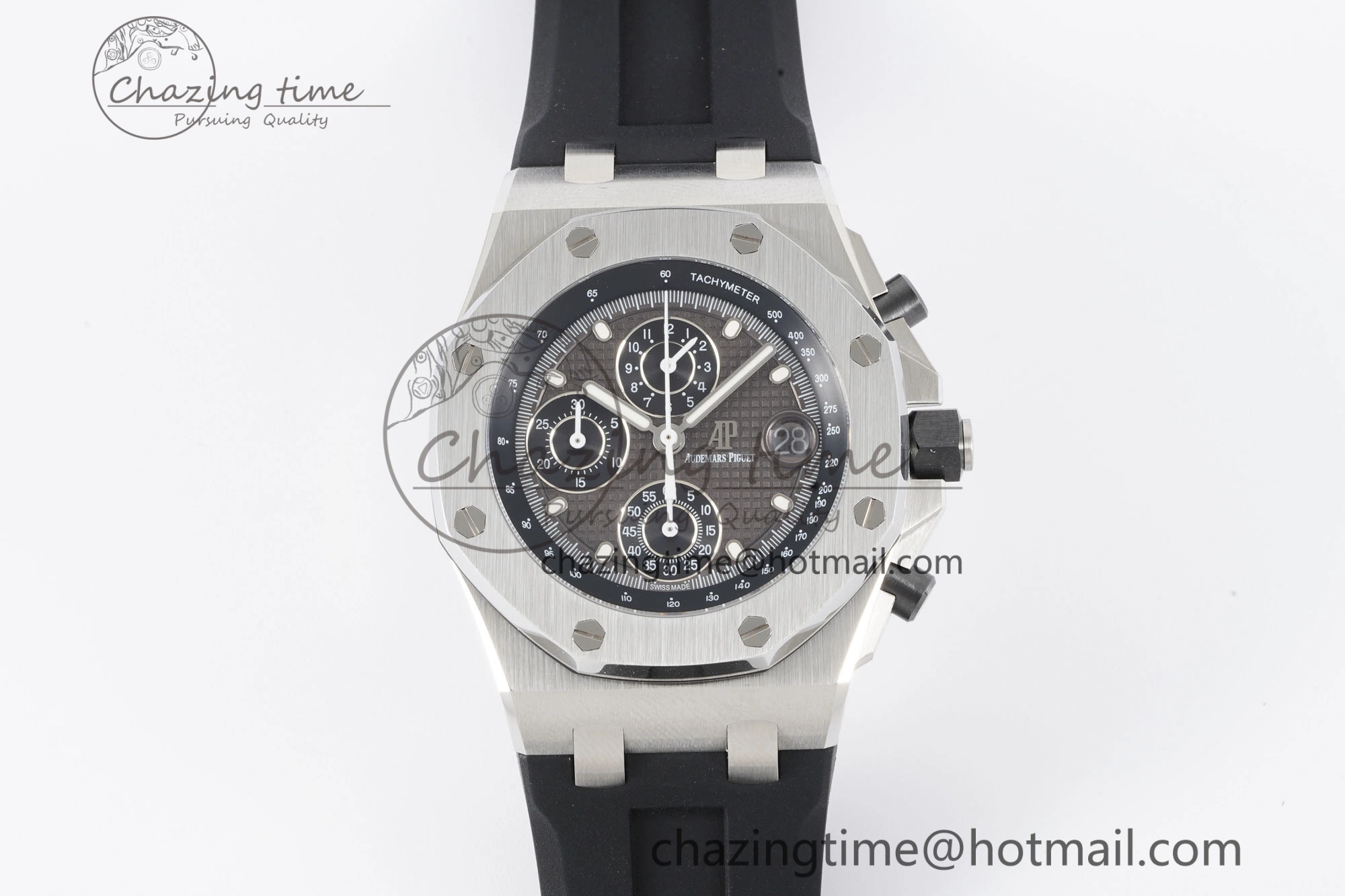 Royal Oak Offshore 42mm SS APF 1:1 Best Edition Gray Dial on Black Rubber Strap A4404