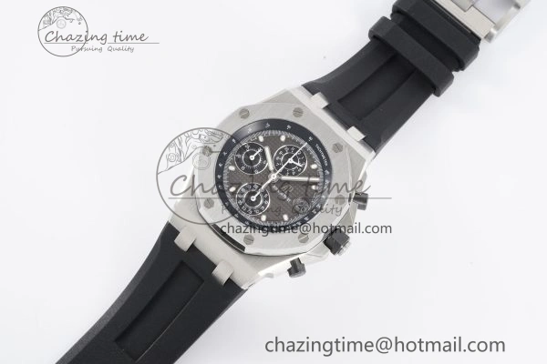 Royal Oak Offshore 42mm SS APF 1:1 Best Edition Gray Dial on Black Rubber Strap A4404