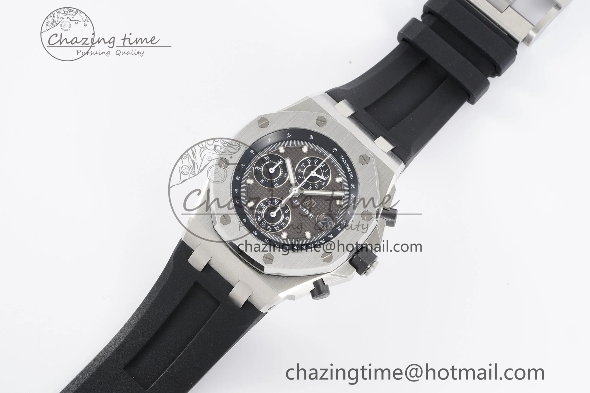 Royal Oak Offshore 42mm SS APF 1:1 Best Edition Gray Dial on Black Rubber Strap A4404
