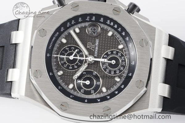 Royal Oak Offshore 42mm SS APF 1:1 Best Edition Gray Dial on Black Rubber Strap A4404