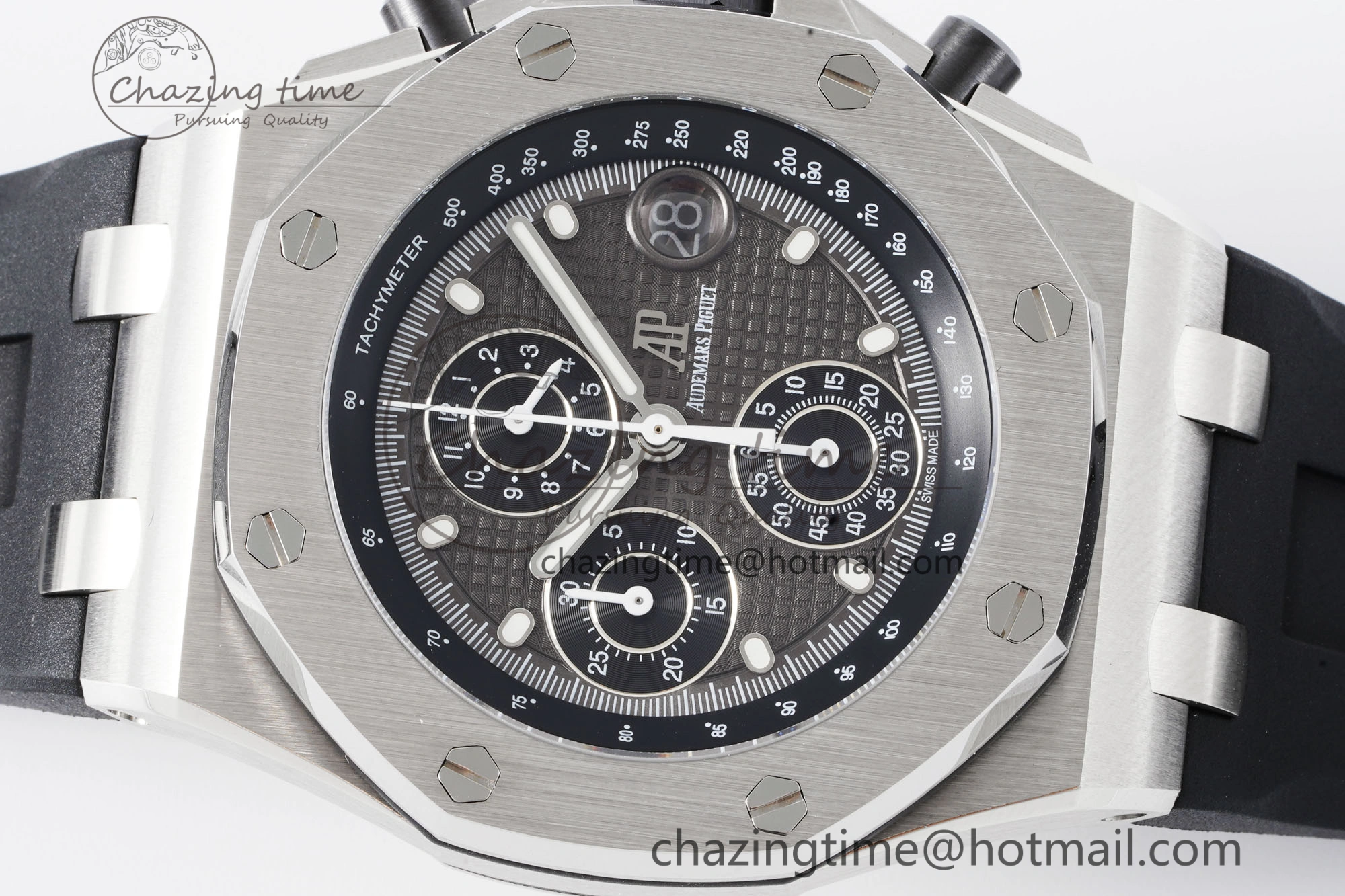 Royal Oak Offshore 42mm SS APF 1:1 Best Edition Gray Dial on Black Rubber Strap A4404