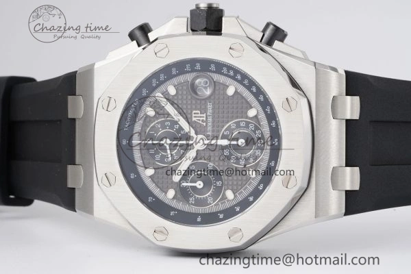 Royal Oak Offshore 42mm SS APF 1:1 Best Edition Gray Dial on Black Rubber Strap A4404