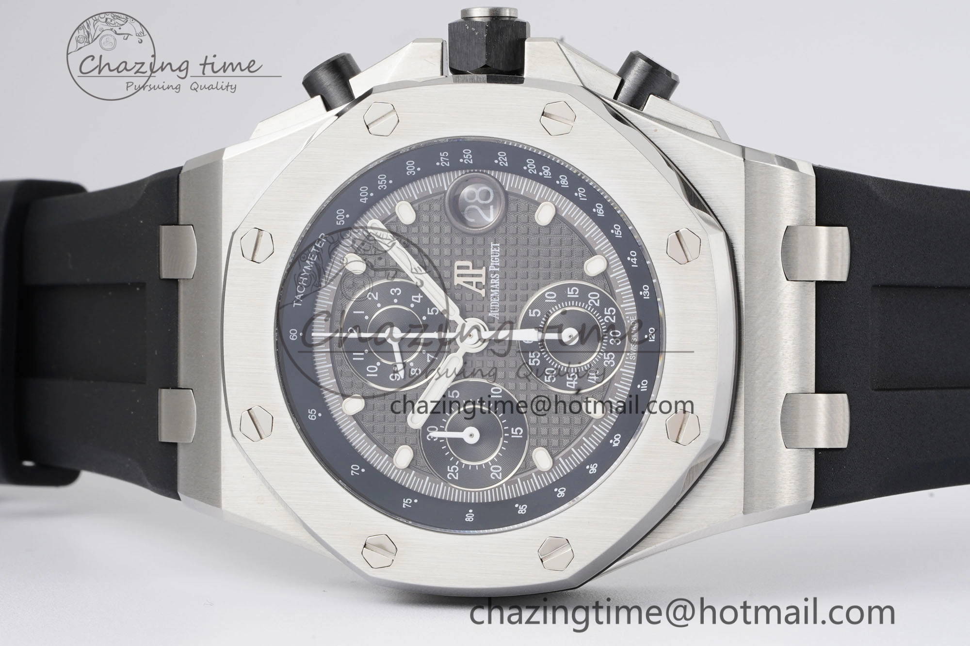Royal Oak Offshore 42mm SS APF 1:1 Best Edition Gray Dial on Black Rubber Strap A4404