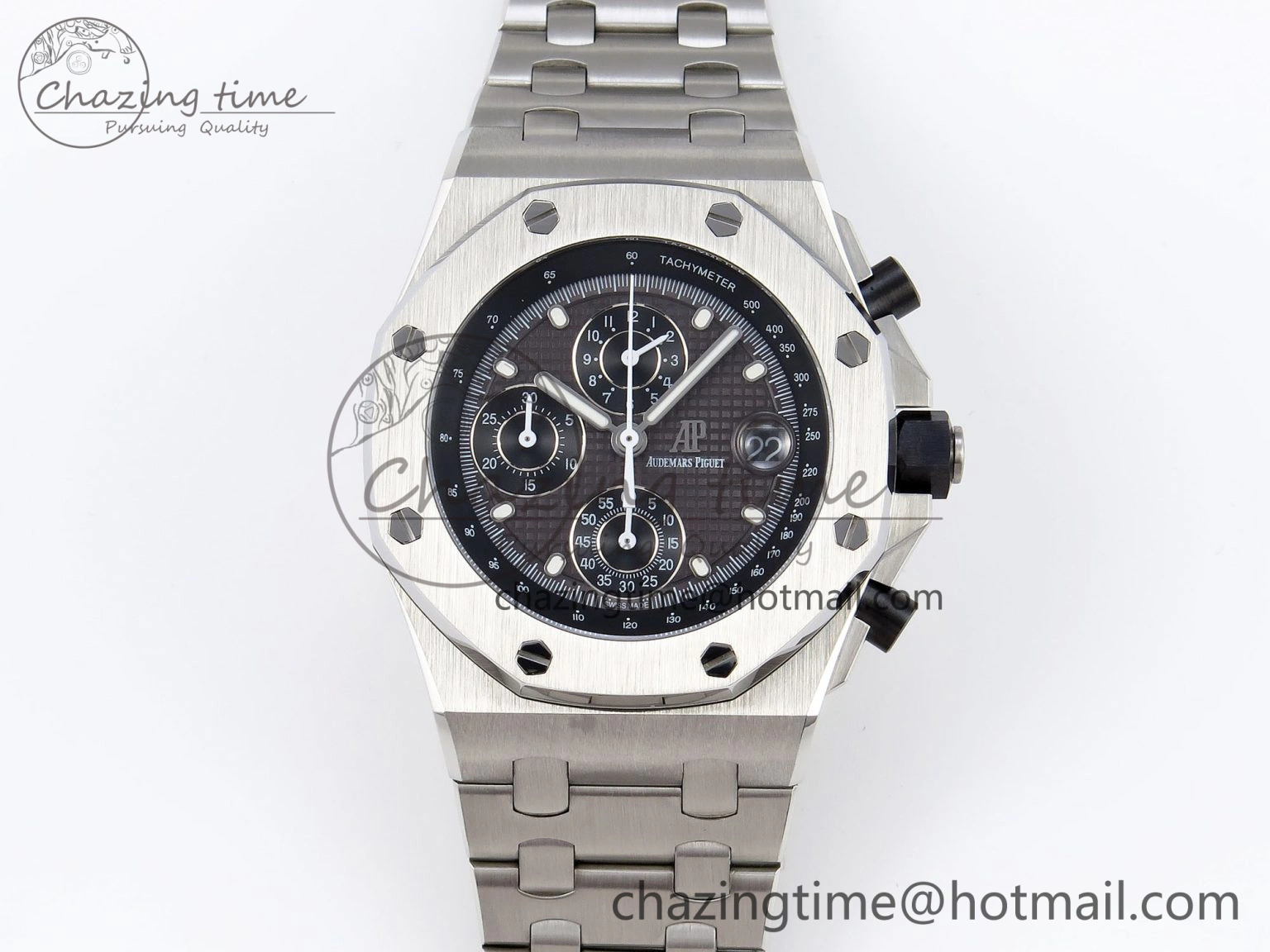 Royal Oak Offshore 42mm SS APF 1:1 Best Edition Gray Dial on SS Bracelet Strap A4404