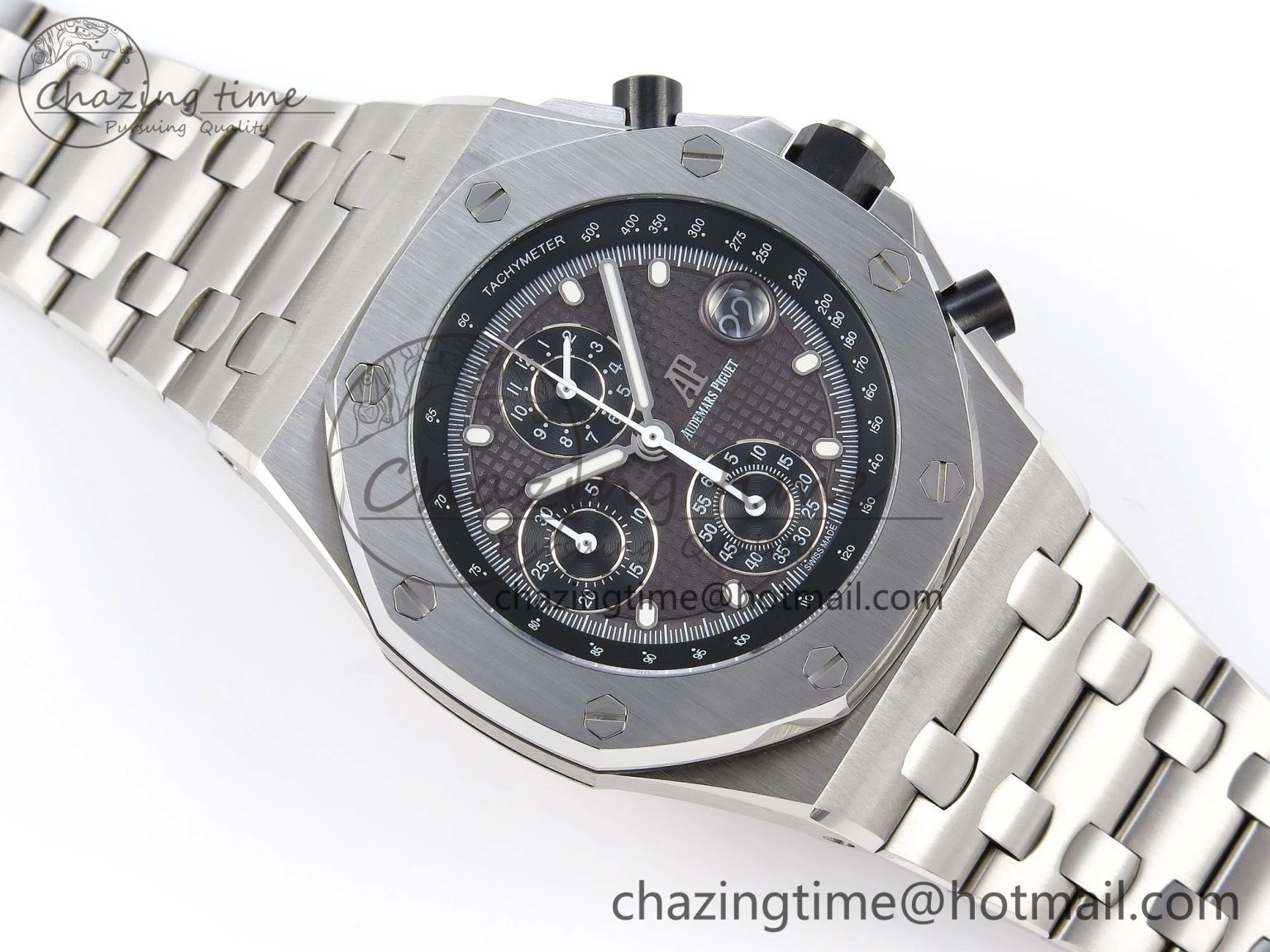 Royal Oak Offshore 42mm SS APF 1:1 Best Edition Gray Dial on SS Bracelet Strap A4404