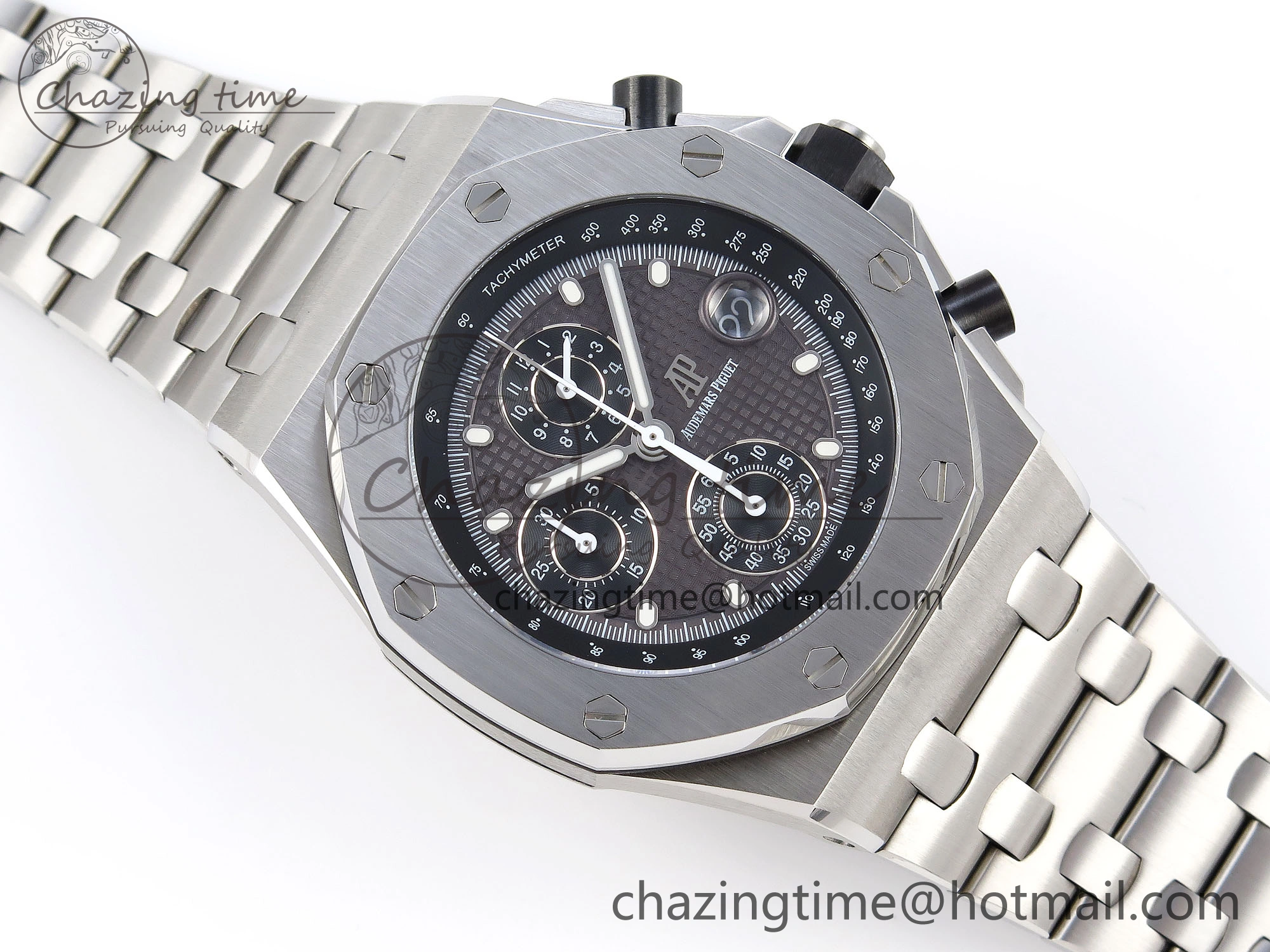 Royal Oak Offshore 42mm SS APF 1:1 Best Edition Gray Dial on SS Bracelet Strap A4404