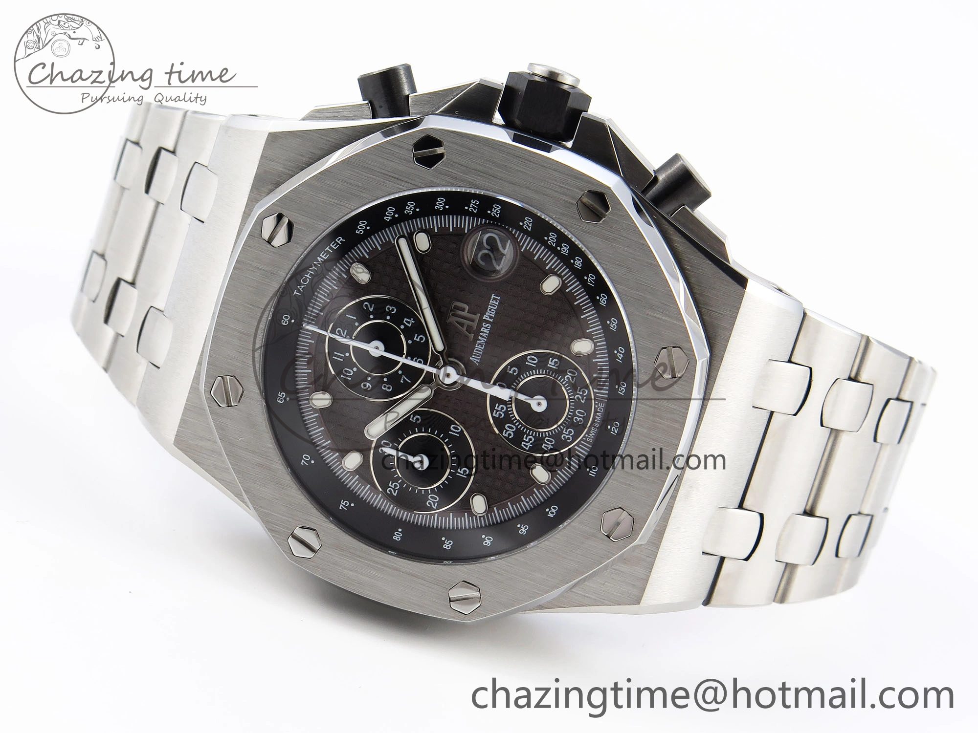 Royal Oak Offshore 42mm SS APF 1:1 Best Edition Gray Dial on SS Bracelet Strap A4404