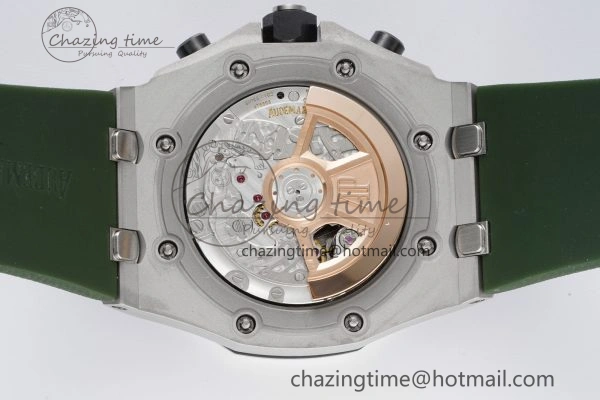 Royal Oak Offshore 42mm SS APF 1:1 Best Edition Green Dial on Green Rubber Strap A4404