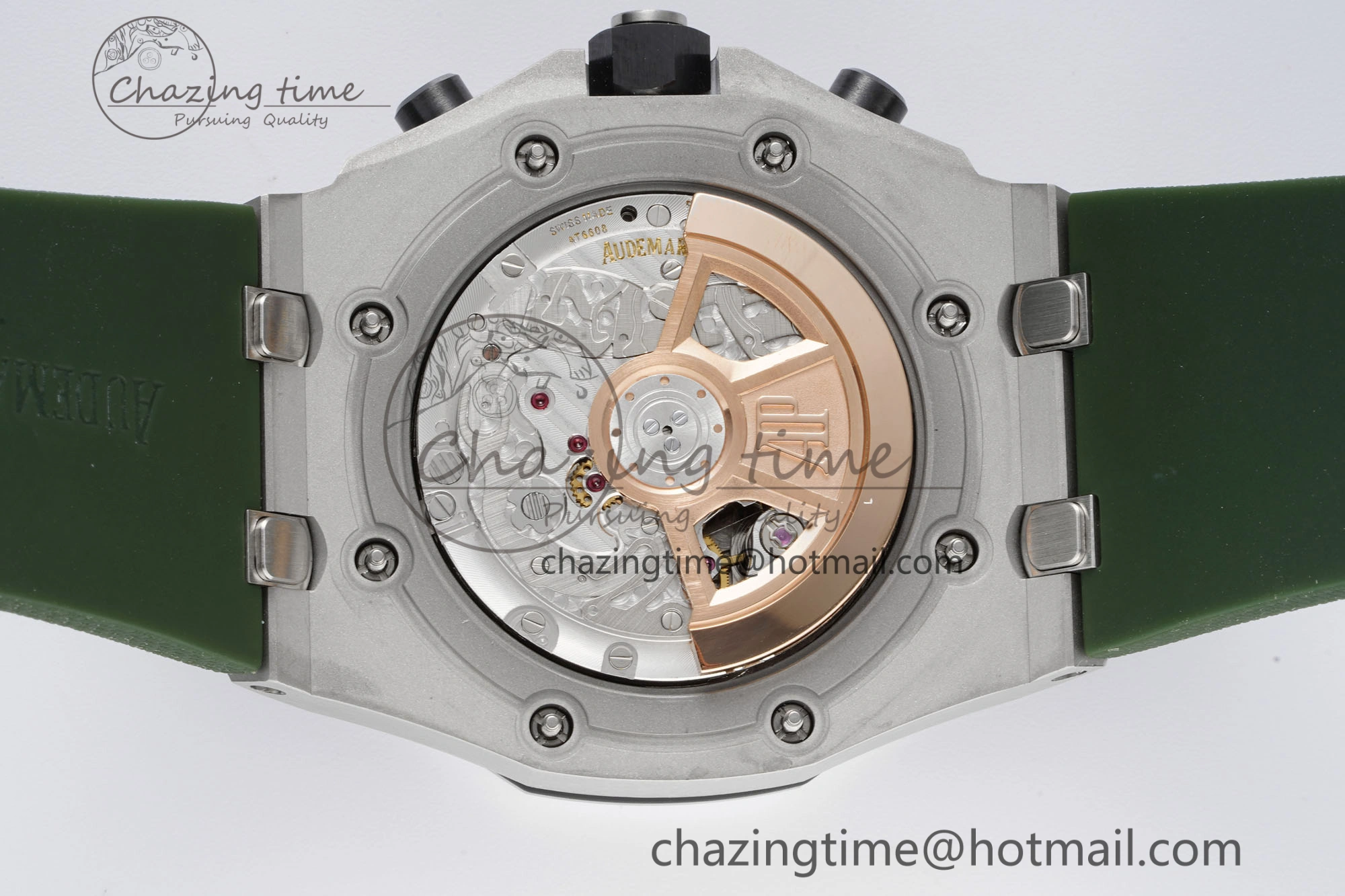 Royal Oak Offshore 42mm SS APF 1:1 Best Edition Green Dial on Green Rubber Strap A4404
