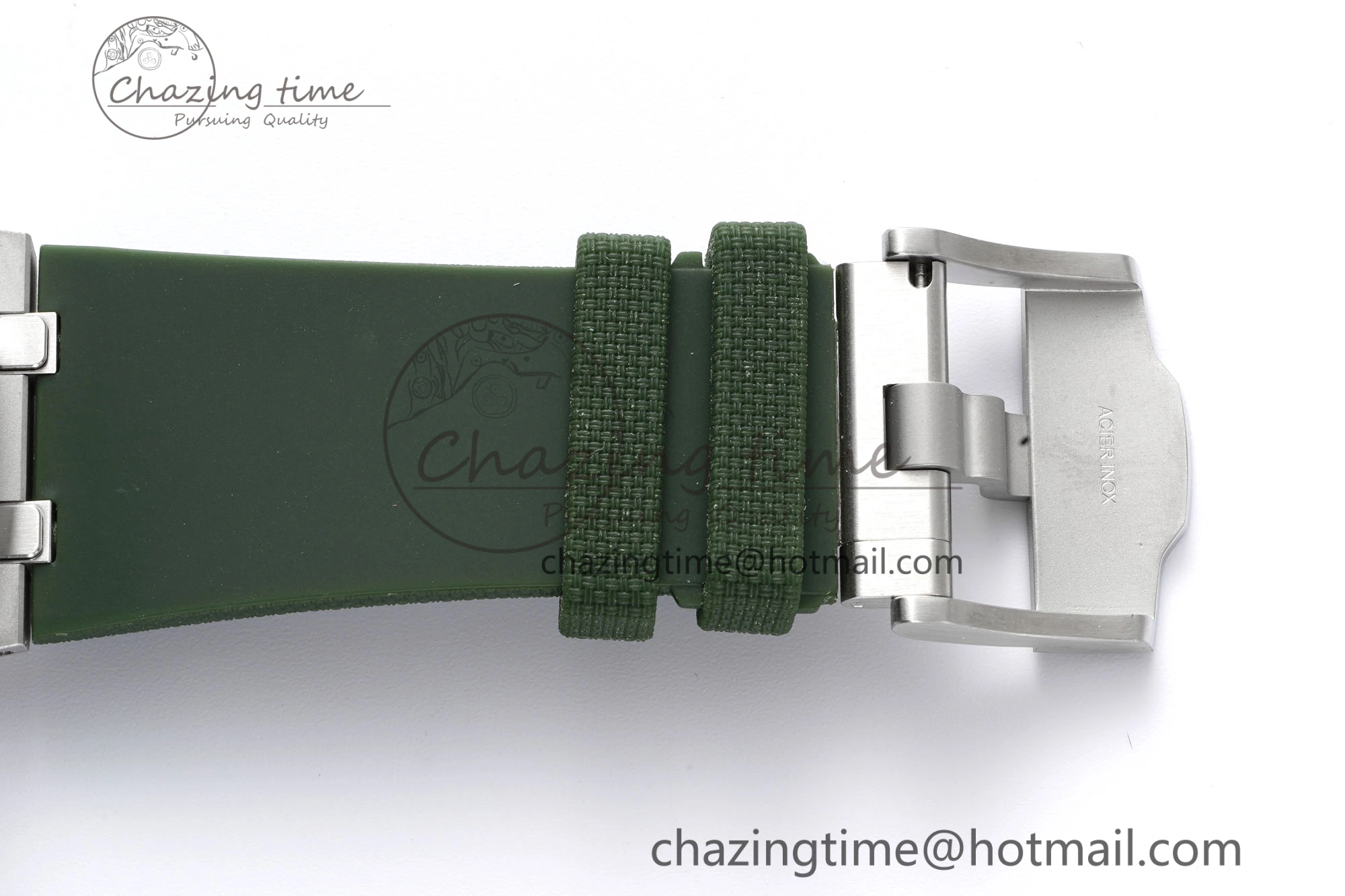 Royal Oak Offshore 42mm SS APF 1:1 Best Edition Green Dial on Green Rubber Strap A4404