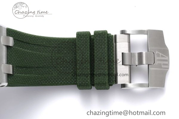 Royal Oak Offshore 42mm SS APF 1:1 Best Edition Green Dial on Green Rubber Strap A4404