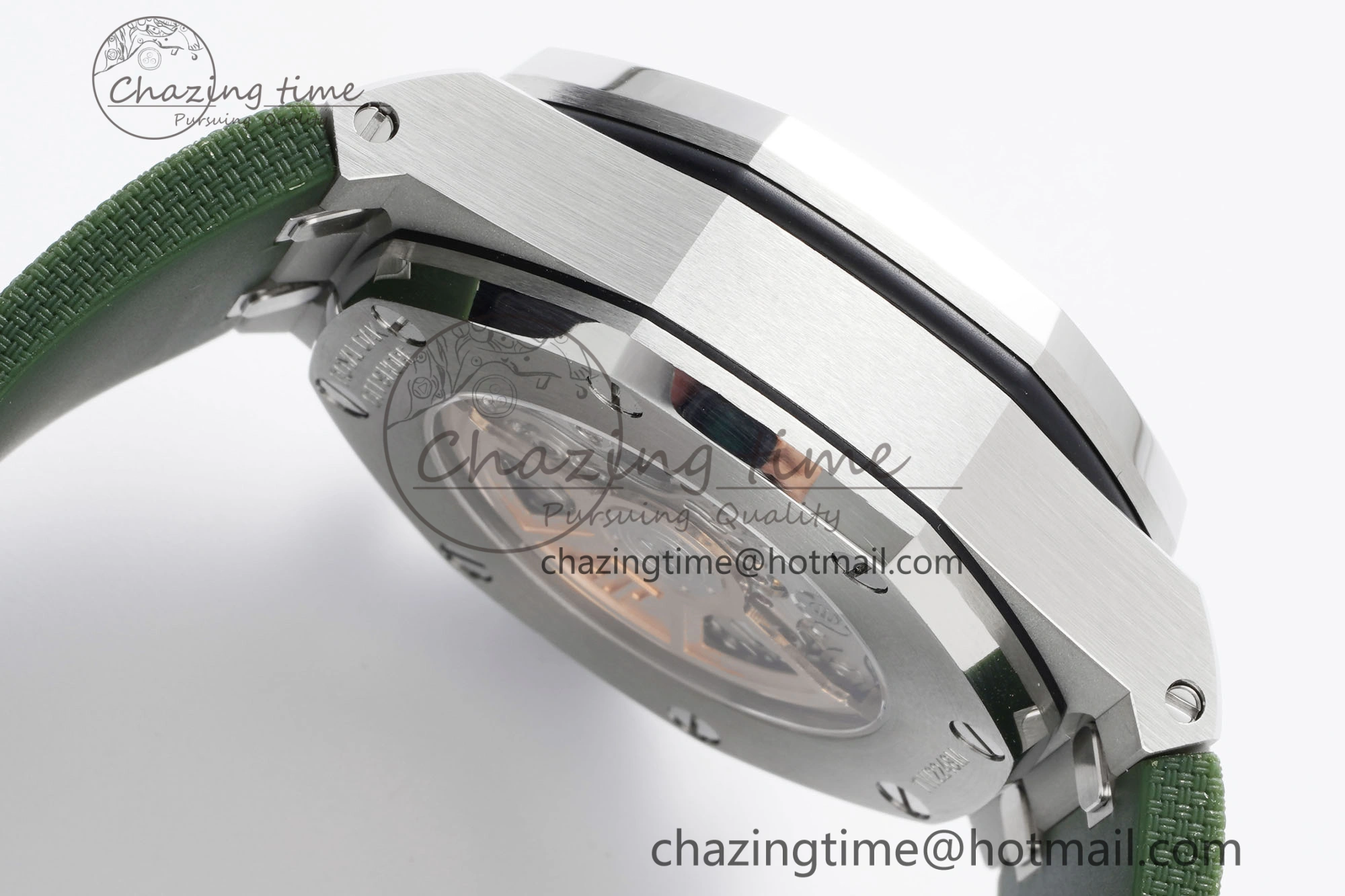Royal Oak Offshore 42mm SS APF 1:1 Best Edition Green Dial on Green Rubber Strap A4404