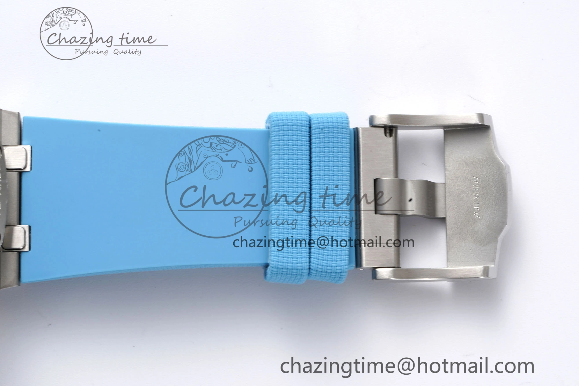 Royal Oak Offshore 42mm SS APF 1:1 Best Edition Light Blue Dial on Light Blue Rubber Strap A4404