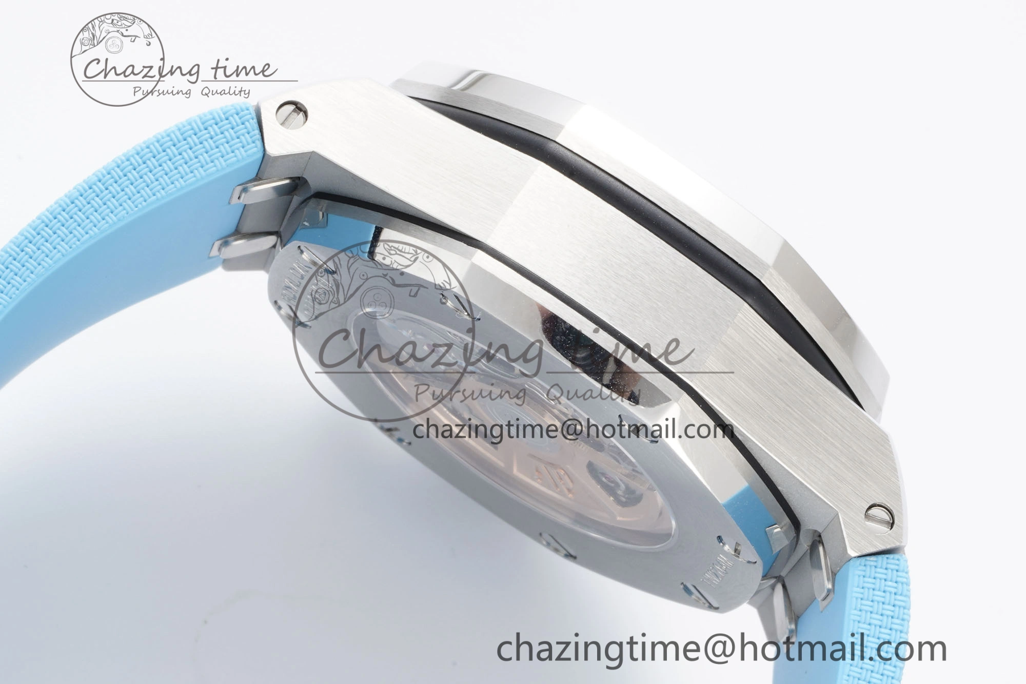 Royal Oak Offshore 42mm SS APF 1:1 Best Edition Light Blue Dial on Light Blue Rubber Strap A4404